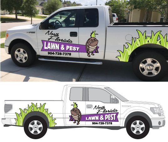 Vehicle graphics designed by GLKK Consultants in St. Augustine, FL